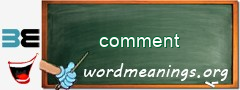 WordMeaning blackboard for comment